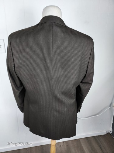Versini Mens Sz 42R Brown Color Striped 100% Wool Sport Coat S35 - Picture 12 of 24