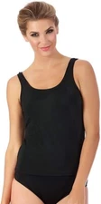 InstantFigure 259086 Women's Compression Tummy Control Tankini Top Black Size 6