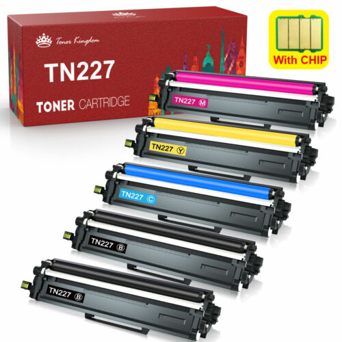 5 Pack TN227 Toner Cartridge replacement for Brother HL-L3210CW HL-L3230CDW