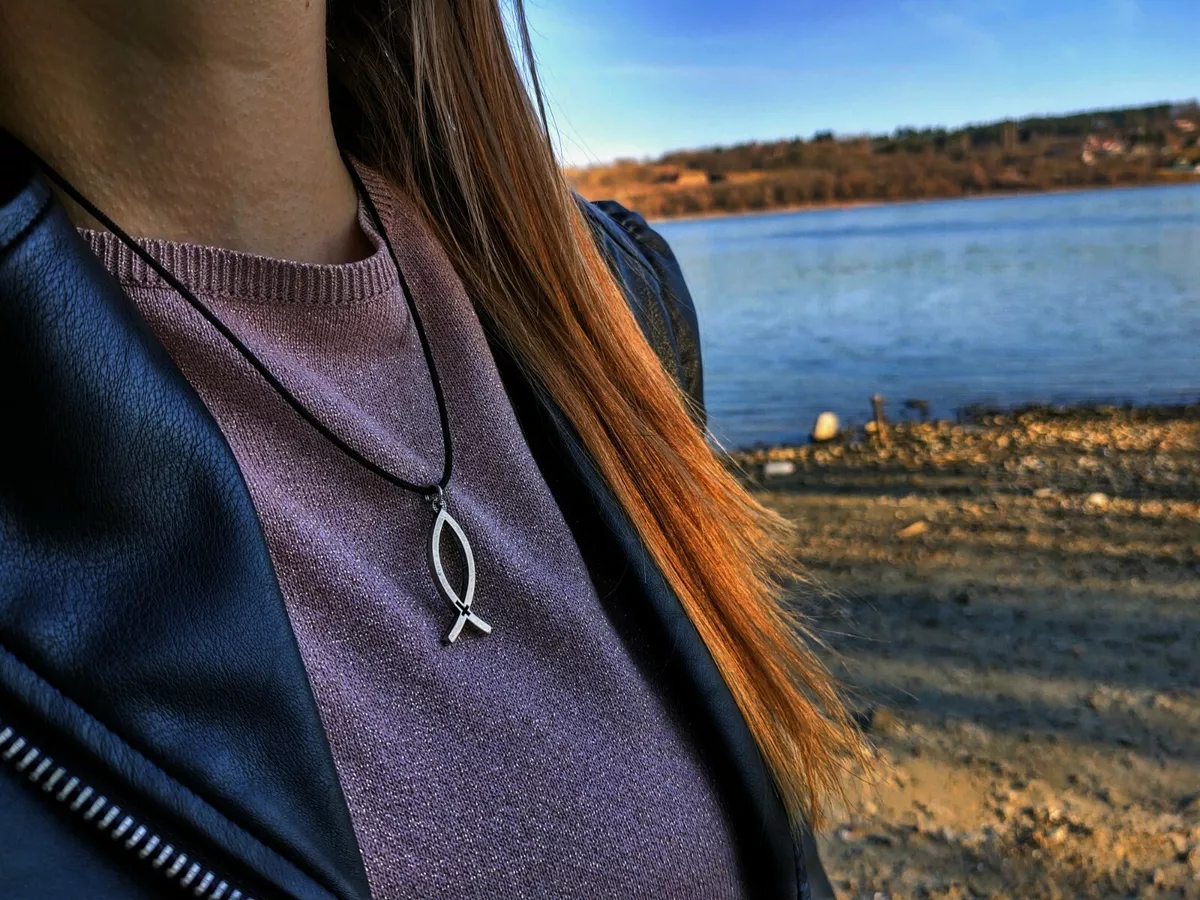 Ichthus Christian symbol necklace Ancient Greek symbol Christians