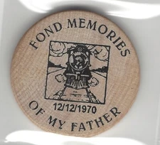 1893-1970, Jerry Ralph Barnard, Ohio, Bellevue, Railroad Engineer, Wooden Nickel