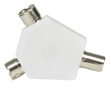 2 Way Coax TV Aerila Cable Splitter 1 Plug to 2 Socket Ariel Adapter White PAL
