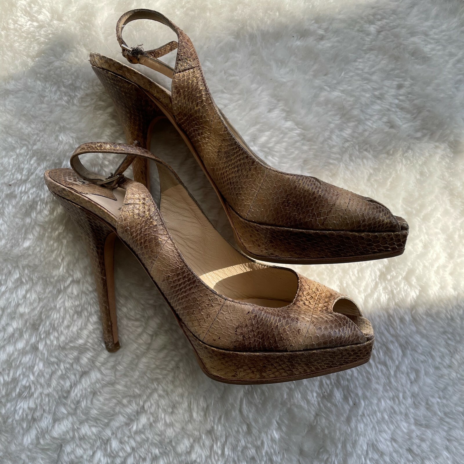 Jimmy Choo Python Platform Heels - 38.5 - image 4