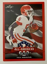 2020 Leaf Draft Football All-American Tee Higgins Clemson Red Parallel RC #69!
