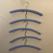5 Vintage Retro Crochet Hangers Art Deco All Light Blues