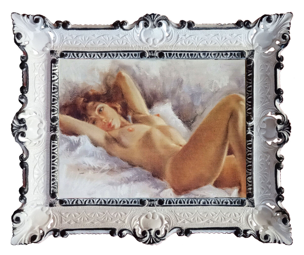 Wunderschönes Gemälde Bilder Barock Sexy Akt Erotik Frau Bild Nackt 56x46 cm Mix eBay Bild