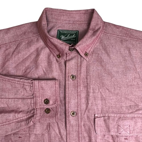 Woolrich Mens Red Maroon Long Sleeve Button Down Shirt Size Large eBay