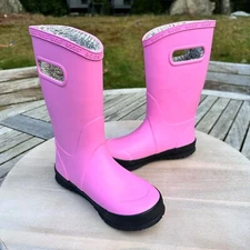 Bogs Classic Pink Kids Boots Size 2 Kids Hot Pink Rose Waterproof New in Box
