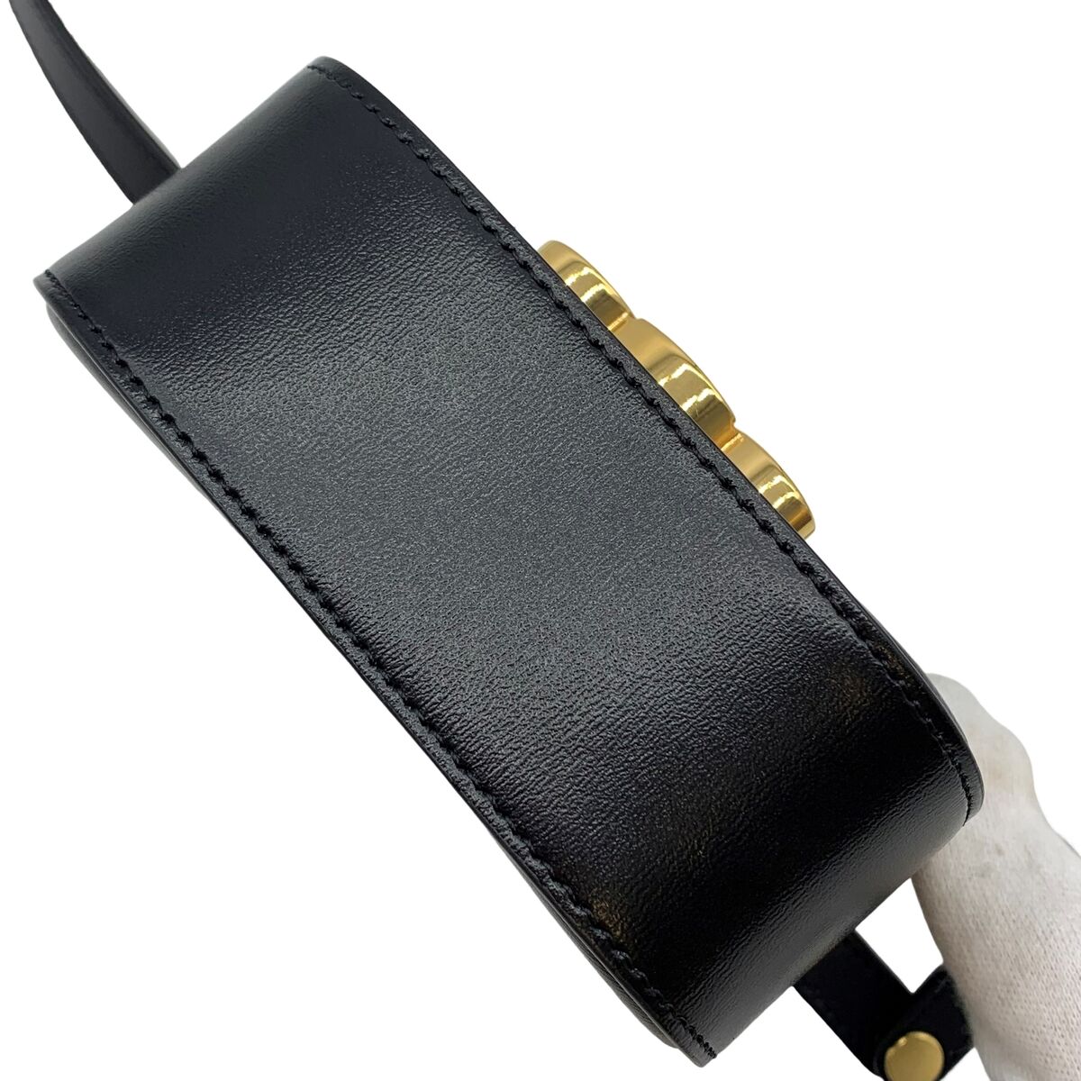 Authentic CELINE Mini Triomphe Calf Leather Shoulder Bag Authentic CELINE Mini Triomphe Calf Leather Shoulder Bag