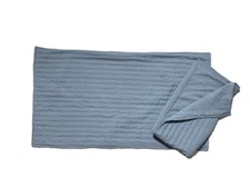 Kasentex Pair King Luxury Pillowcases Shams Blue Oeko-Tex Quilted 2 Bedding