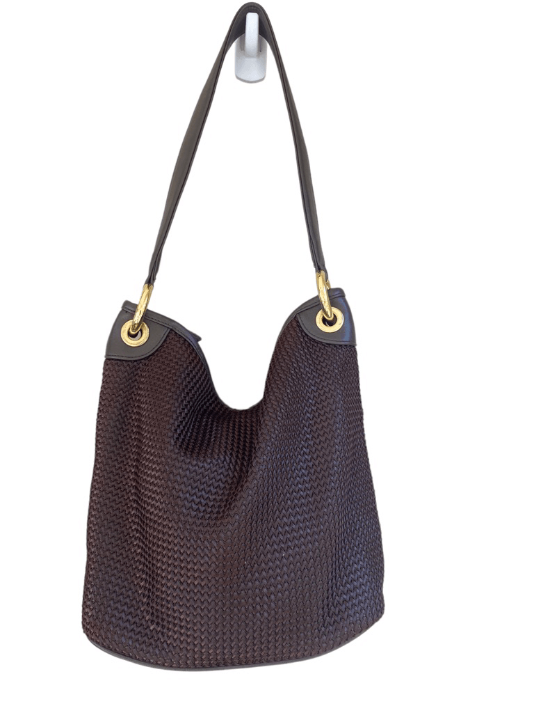 Mondali New York braided textured hobo sack handbag - brown | eBay