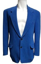 KENZO VTG 90s Men's Single-Breasted Wool/Cashmere Jacket, Blazer, Blue EU 52/ L
