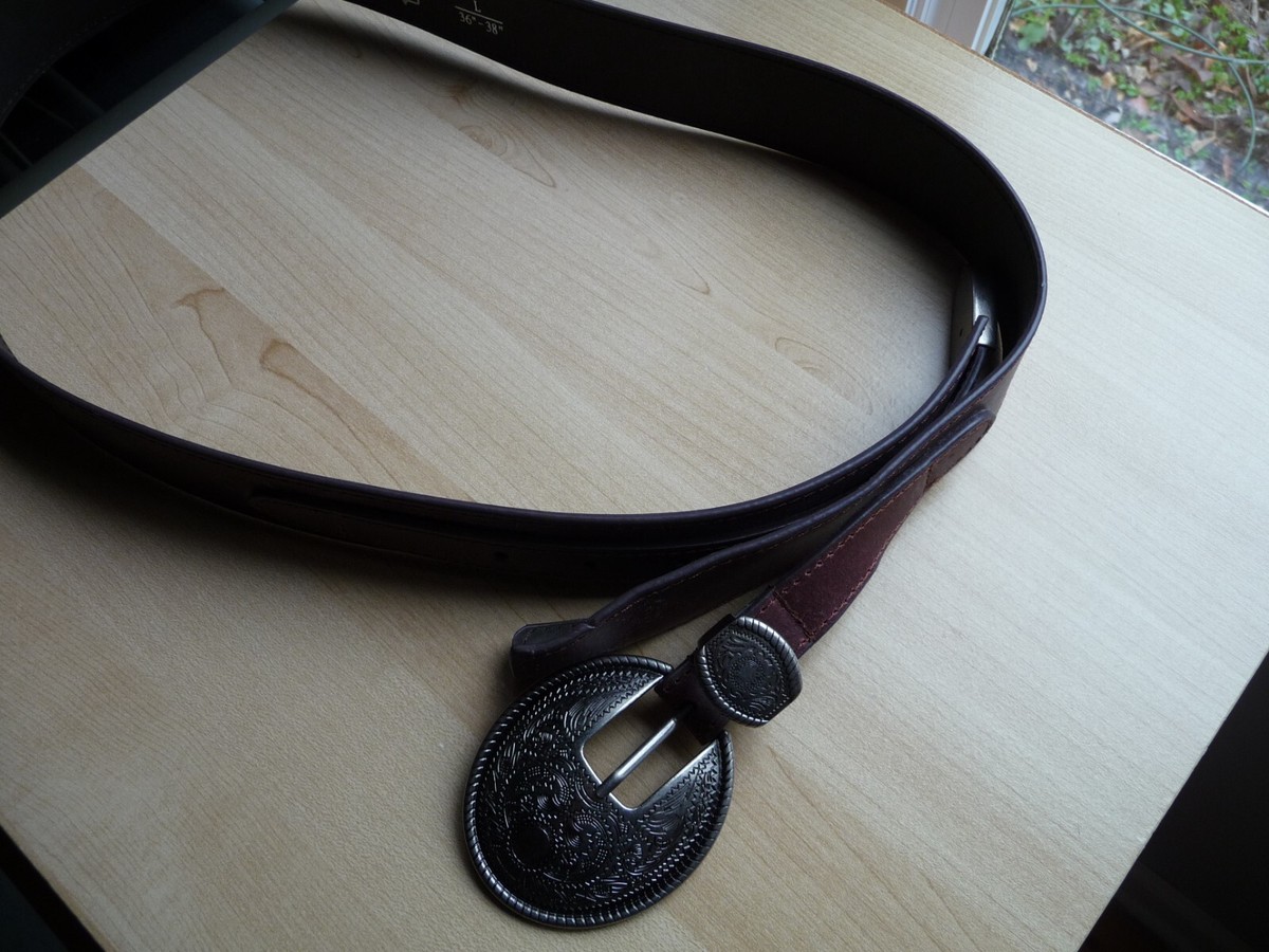 Vera Pelle Genuine Brown Leather Belt with Silver Buckle VERA PELLE NEW ITALIAN GENUINE BROWN LEATHER WITH SILVER  main image 2