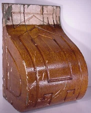 ANTIQUE SCONCE HAND CARVED ARCHITECTURAL WOOD BRACKET ART DECO CORBEL PEDIMENT 