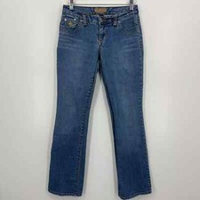 Tommy Hilfiger Jeans Women's Juniors Size 7 Blue Vtg Y2K Mid Rise Flare Logo