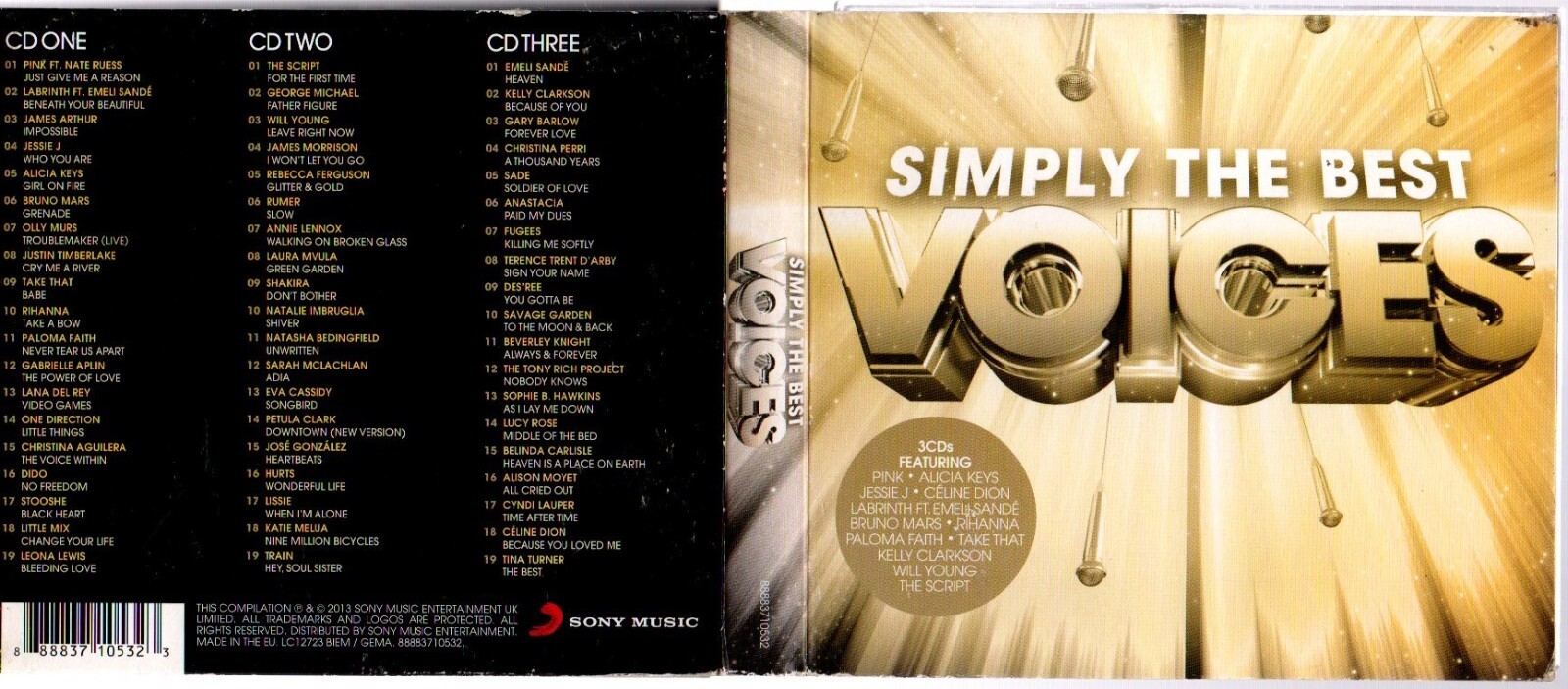 Simply the Best Voices by Various Artists (triple CD, 2013)