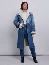 Levi’s Made & Crafted Arctic Sherpa Long Denim Duster Trucker Coat Jacket L