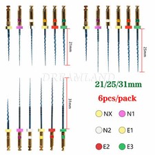 6pcs limas endod nticas de motor rotatorio Super NiTi dental 25mm 21mm 31mm