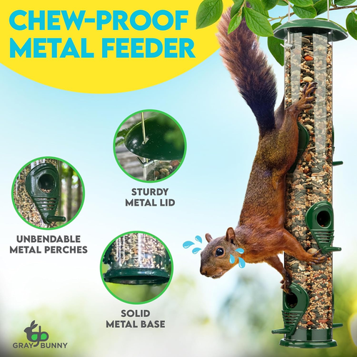 Metal Bird Feeders for Outdoors Hanging, 6-Port Metal Bird Feeder Tube, Durable, - Picture 3 of 7