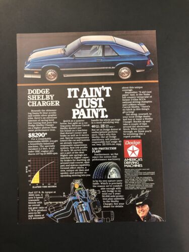 Dodge Shelby Charger 1986 original vintage anuncio impreso impreso impreso impreso