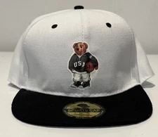 Gelante Sports Cap Bear Graphic One Size Snapback White/Black