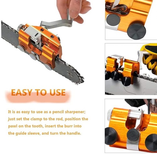 Manual Chainsaw Sharpener Universal Chain Grinding Tools W/ 2 Grinding Heads X - Picture 13 of 15