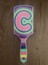 Vintage Justice Paddle Brush Letter C. Used, Great Condition.