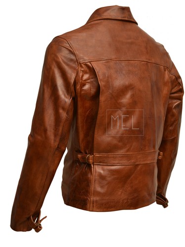 Captain America The First Avengers Distressed Braun Biker Echt Leder Jacke - Bild 10 von 13