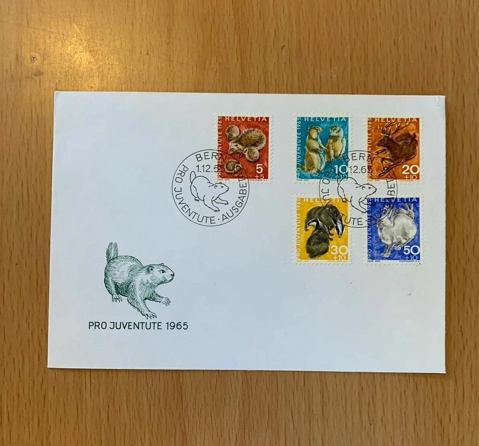 Швейцария коллекции 10 диких животных и птиц FDC лот (шлем 14/15/16/17/18/25) - Изображение 4 из 4