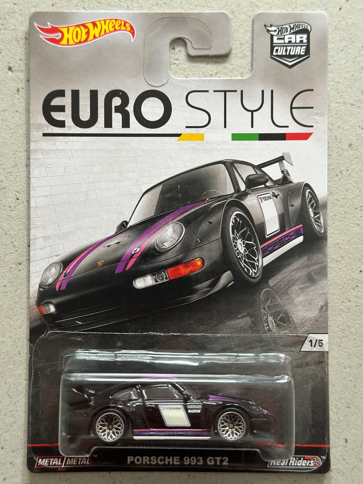 2015 Hot Wheels Euro Style PORSCHE 993 GT2 Car Culture Real Riders 911
