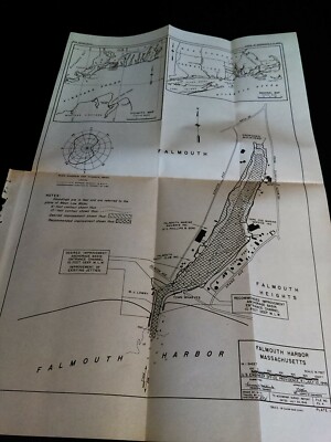 1946 Falmouth Harbor Massachusetts Survey Map Cape Cod Marine Service Inc.