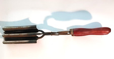 Vintage Antique Hair Crimper Curler Waver, Iron Wood Handle Fire Heated Marcel