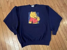 Disney Winnie The Pooh Sweatshirt Crewneck Size XL Blue Vintage