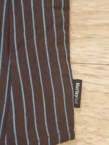 Vtg Hurley Men's Large LS Shirt Button-Up Stripe Western Brown Blue Embroidered - Picture 12 of 19