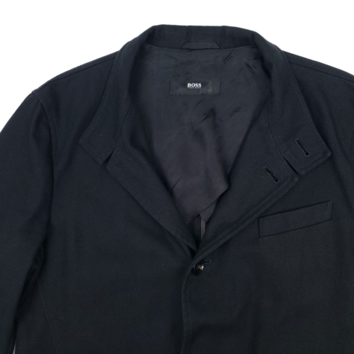 Hugo Boss Rain Coat 42 52 Large Slim Men Black Overcoat Trench Formal Shanty VGC - Picture 3 of 19