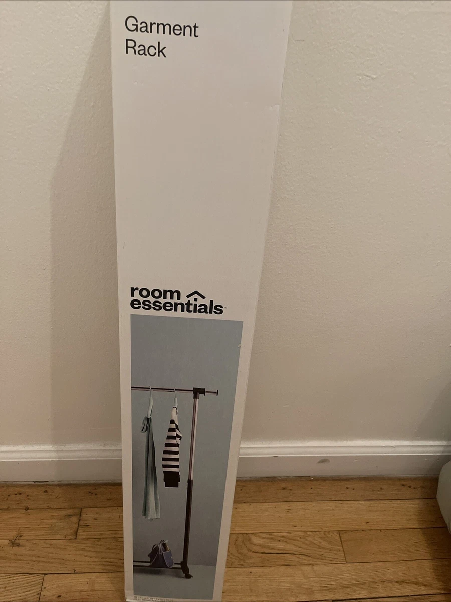ClosetAdjustable Single Rod Garment Rack Black Room Essentials