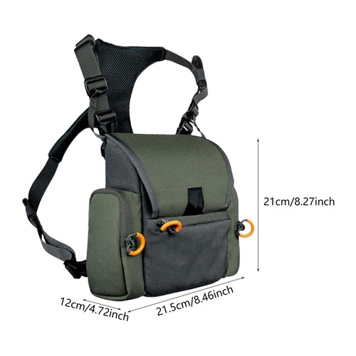 UK New Binocular Harness Chest Pack Multi Pocket Multifunction Portable Bino Bag - Picture 4 of 6