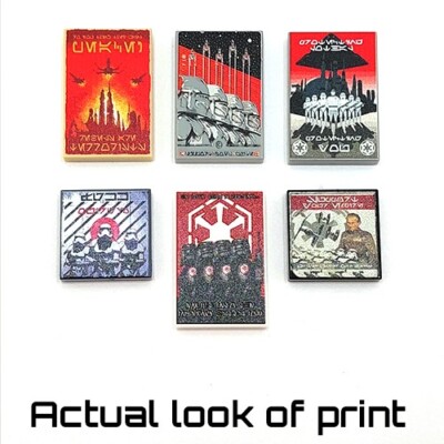 Custom UV Print on LEGO Tiles Star Battles, Space Wars, Imperial Posters  pack1