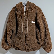 Aelfric Eden Cute Animal Sherpa Coat Color Brown Size Medium