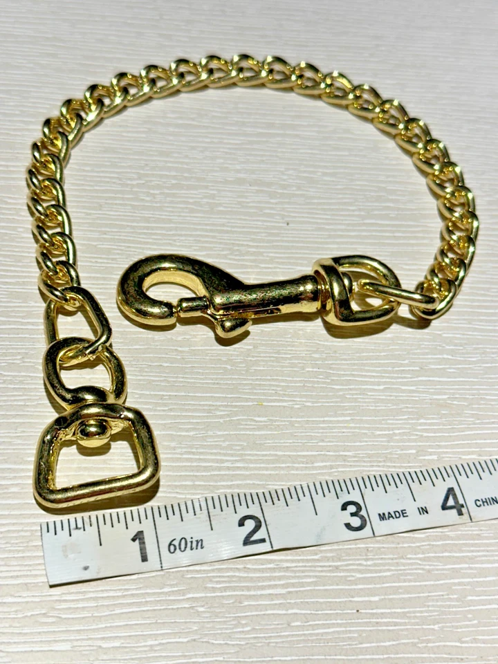 Rare 17” Miniature Donkey/Horse Show Lead Chain –Brass Plated w/ 3mm Small Links - Image 4 of 4