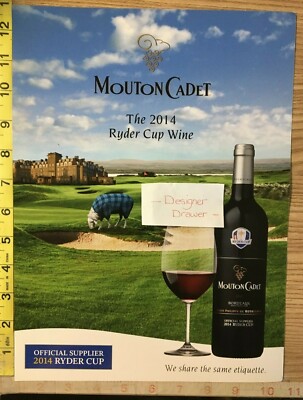 Mouton Cadet Bordeaux 2014 Ryder Cup Wine Print Ad: Golf Course Castle Sheep