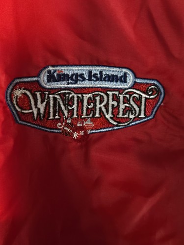 Kings Island Amusement Park WINTERFEST Employee Red Jacket Size XL Coat - Picture 3 of 8