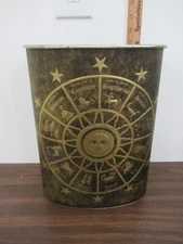 Zodiac 12" metal Garbage Can Trash Bin J.L. Clark