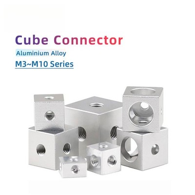 M3 M4 M5 M6 M8/10 Cube Connector Aluminium Fixing Bracket Square Spacer Standoff