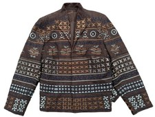 Coldwater Creek Brown Embroidered Beaded Blazer Boho Retro Jacket XL-16