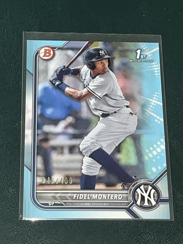 2022 Bowman Fidel Montero SKY BLUE /499 - Afbeelding 1 van 2