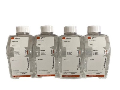 New (Lot of 4) GIBCO 1000mL Laboratory Distilled Water in Bottles 15230-147