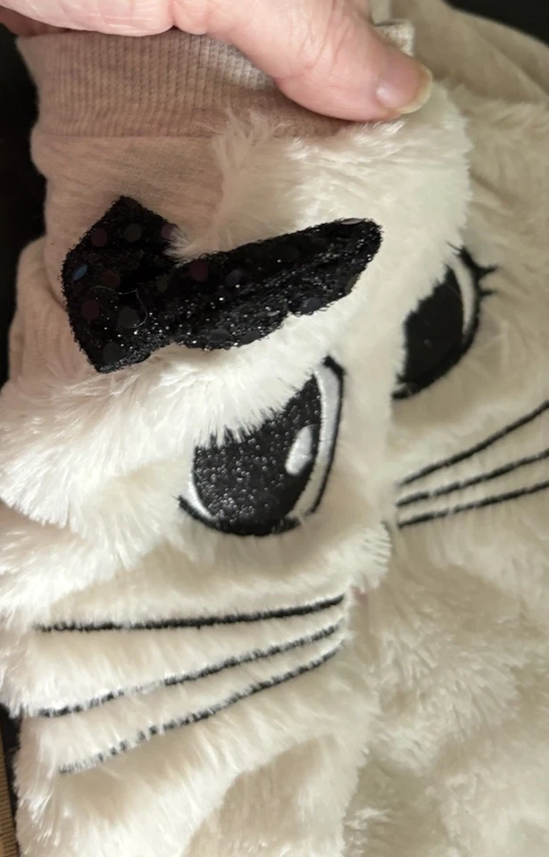 Ropa para cachorro perro ropa suéter abrigo cara peluda gatito gato talla M top pata moño Foto 2 de 4