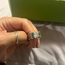 Retro Turquoise brand cubic zirconia engagement ring size 7