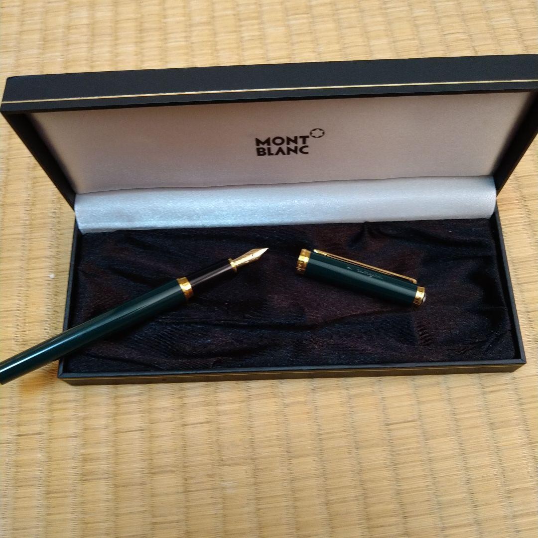 Montblanc Fountain Pen Green Black Metal Resin Unused w Case Montblanc Fountain Pen Green Black Metal Resin Unused w Case